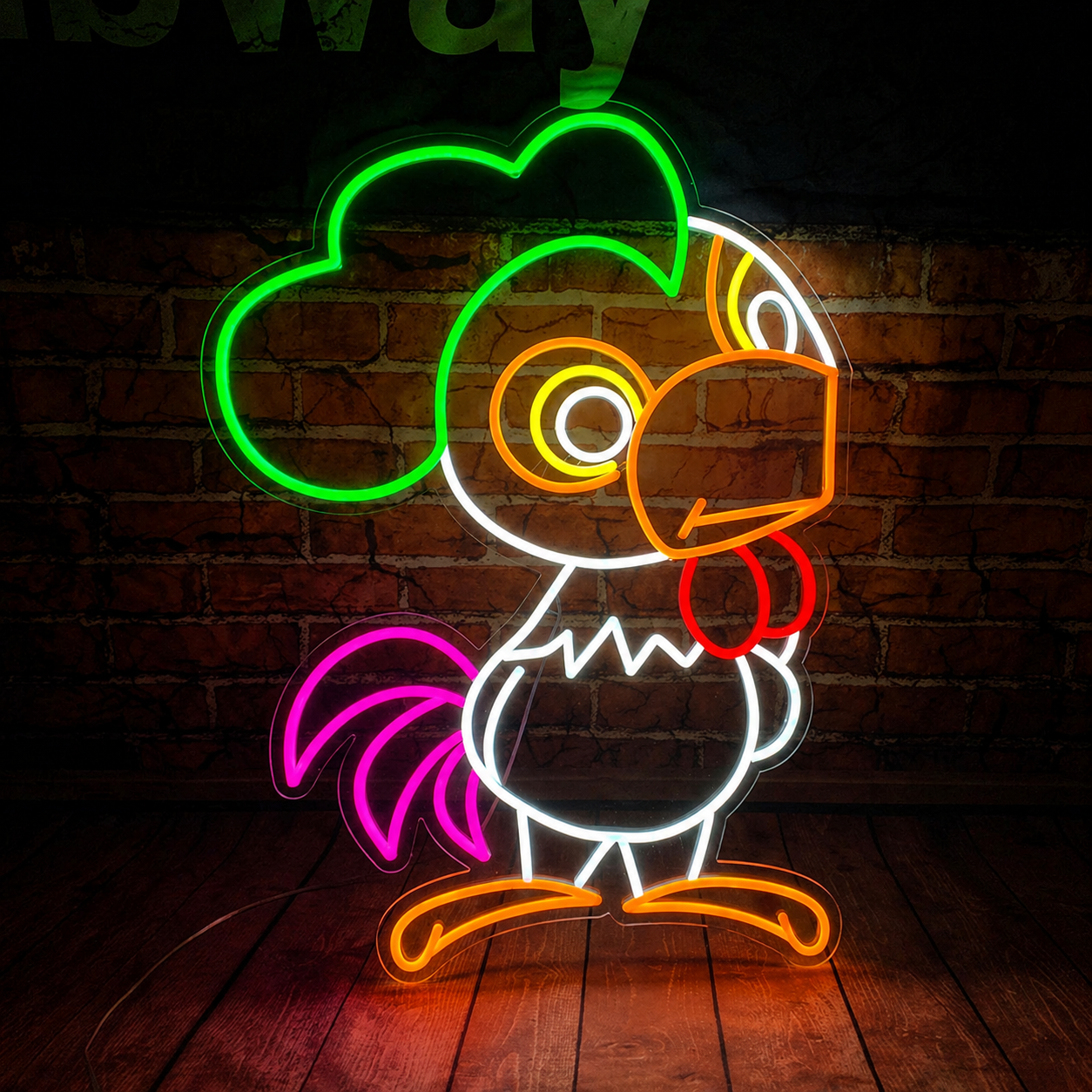 Cartoon Rooster LED Neon Sign Cute Animal Neon Light for Kids Room Wall Decor