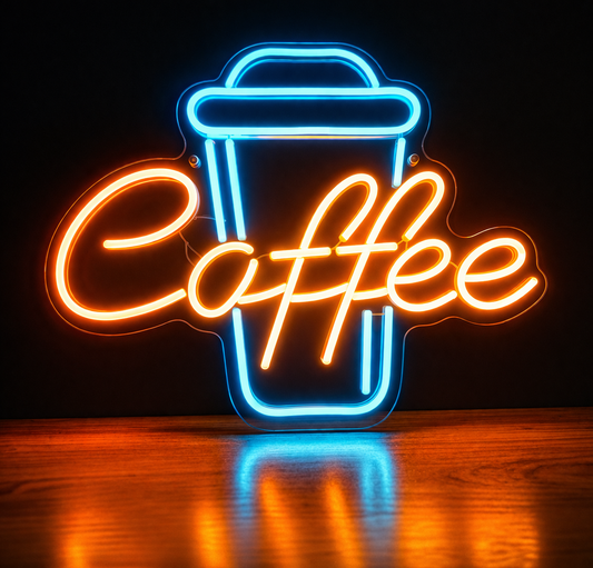 Coffee Takeaway Cup LED Neon Sign Wall Light for Cafes and Home