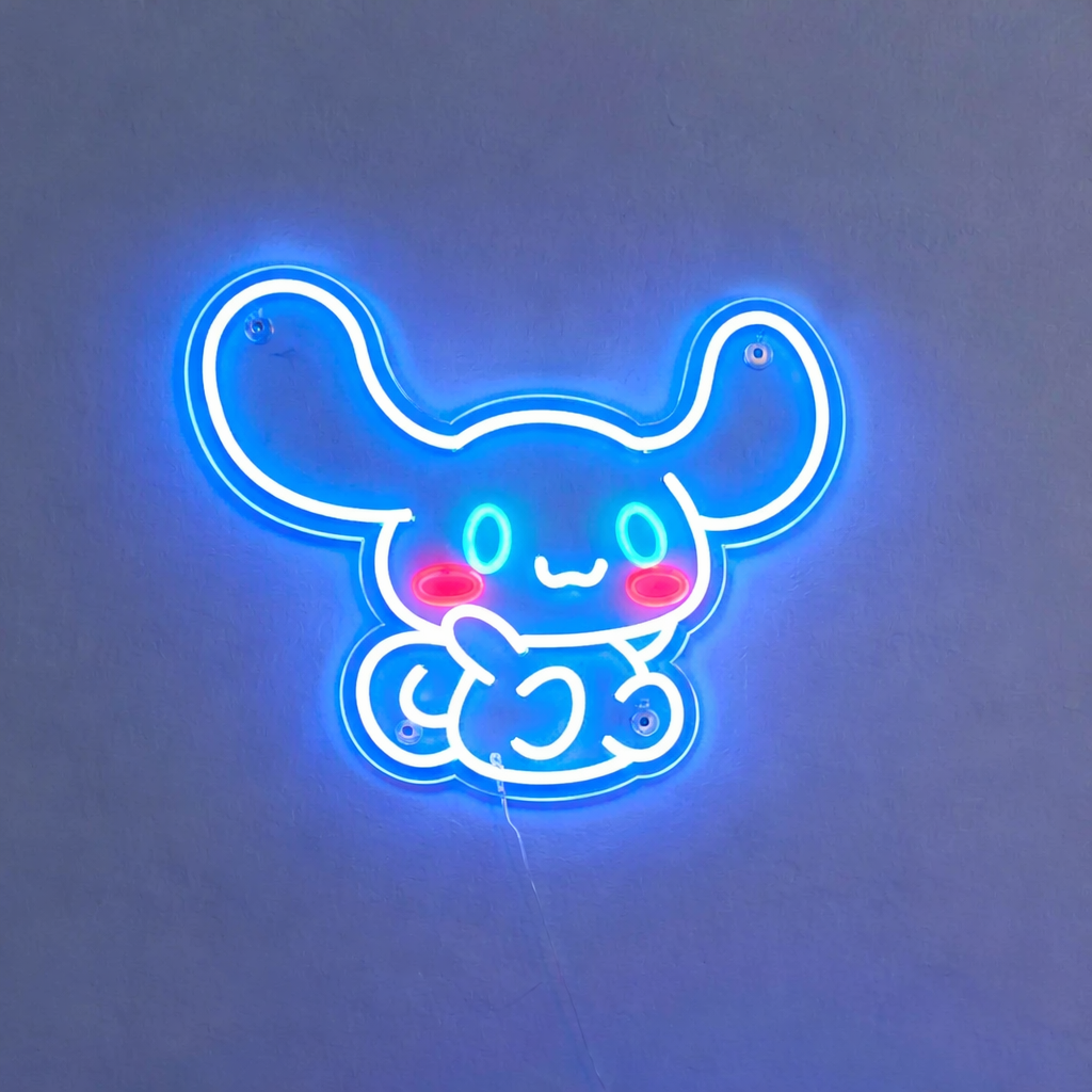 Cute Cartoon Bunny LED Neon Sign for Kids Bedroom Wall Decor Light