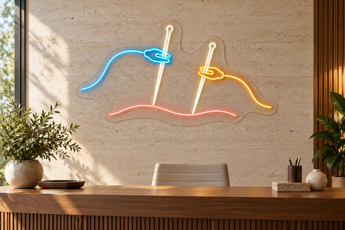 Electroacupuncture LED Neon Sign for Acupuncture Clinics - interior setting