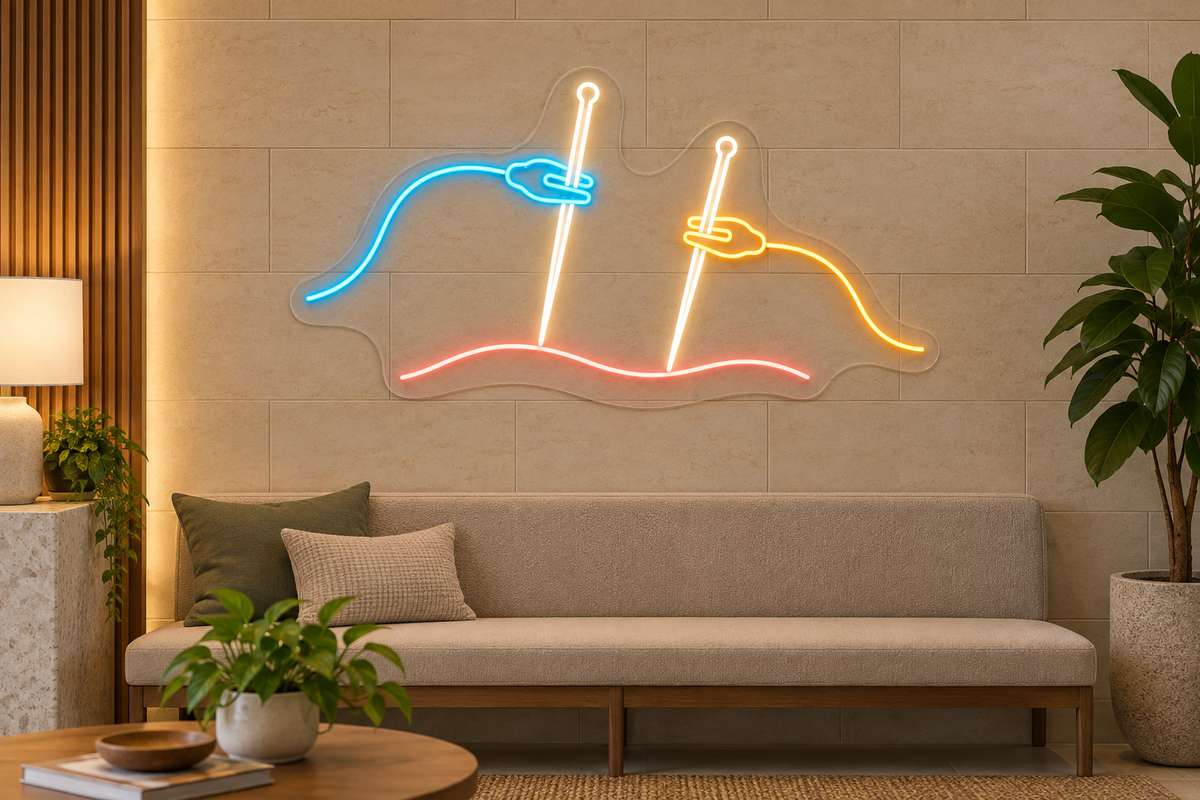 Electroacupuncture LED Neon Sign for Acupuncture Clinics - interior setting
