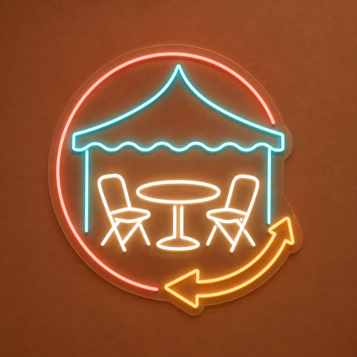 Event Canopy & Table LED Neon Sign for Party Rental Shops - design reference