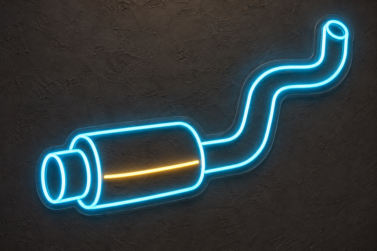 Exhaust Muffler and Pipe LED Neon Sign for Exhaust Shops - design reference