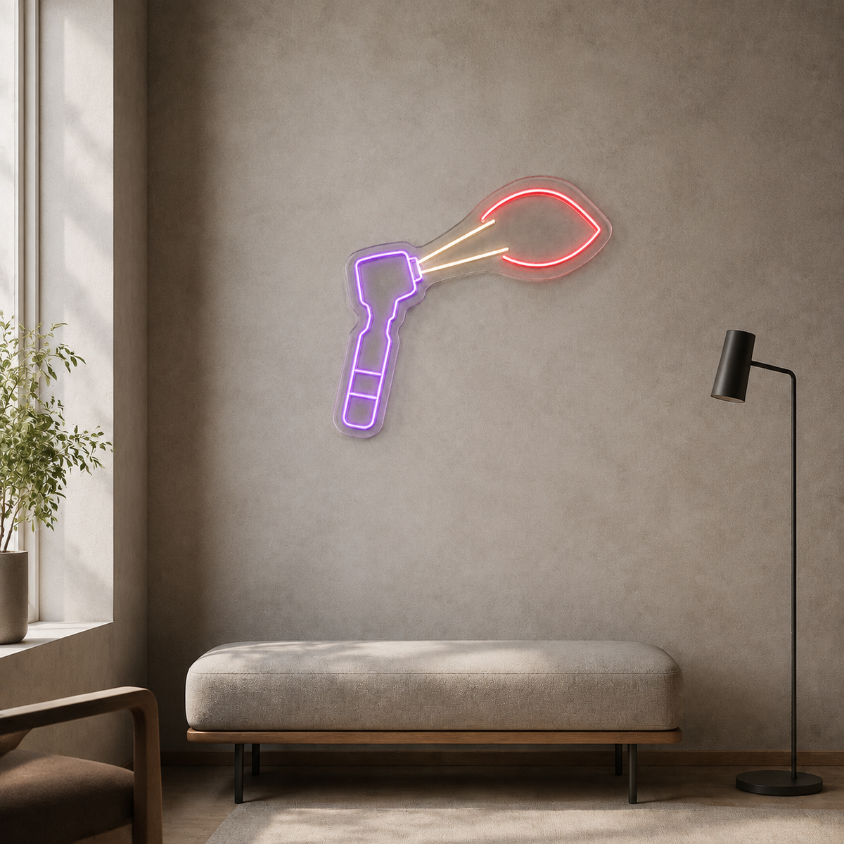 Eye Examination LED Neon Sign for Optometry Clinics - interior setting
