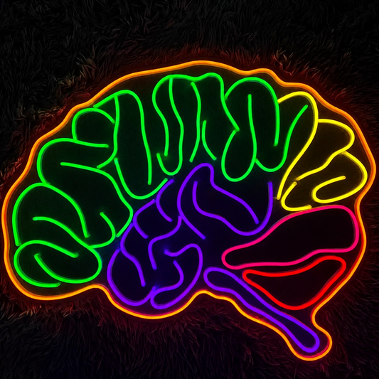 Colorful Brain LED Neon Sign Abstract Psychology Wall Light Modern Art Decor for Office Study Room