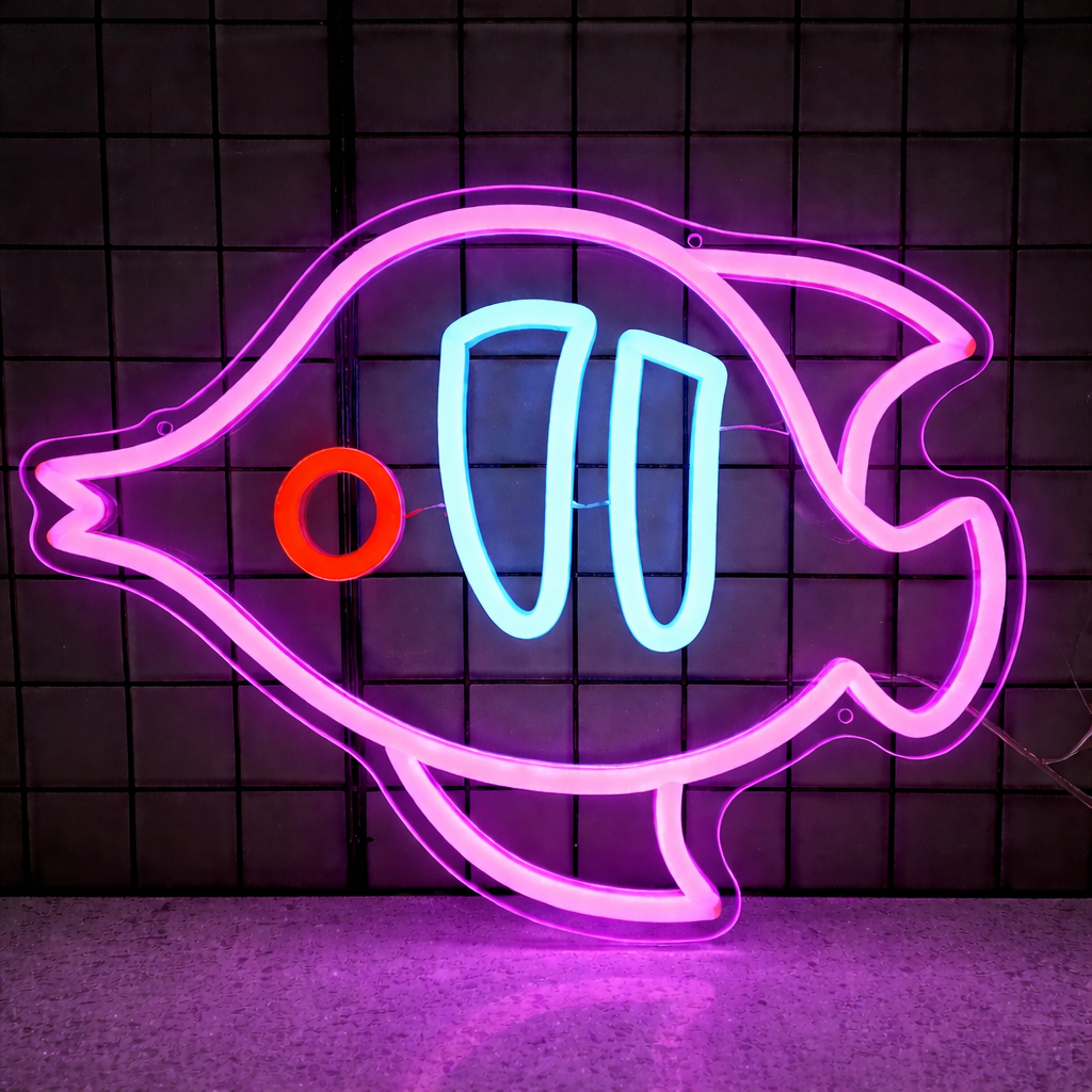 Modern Green Fish LED Neon Sign for Bar Aquarium Wall Decor