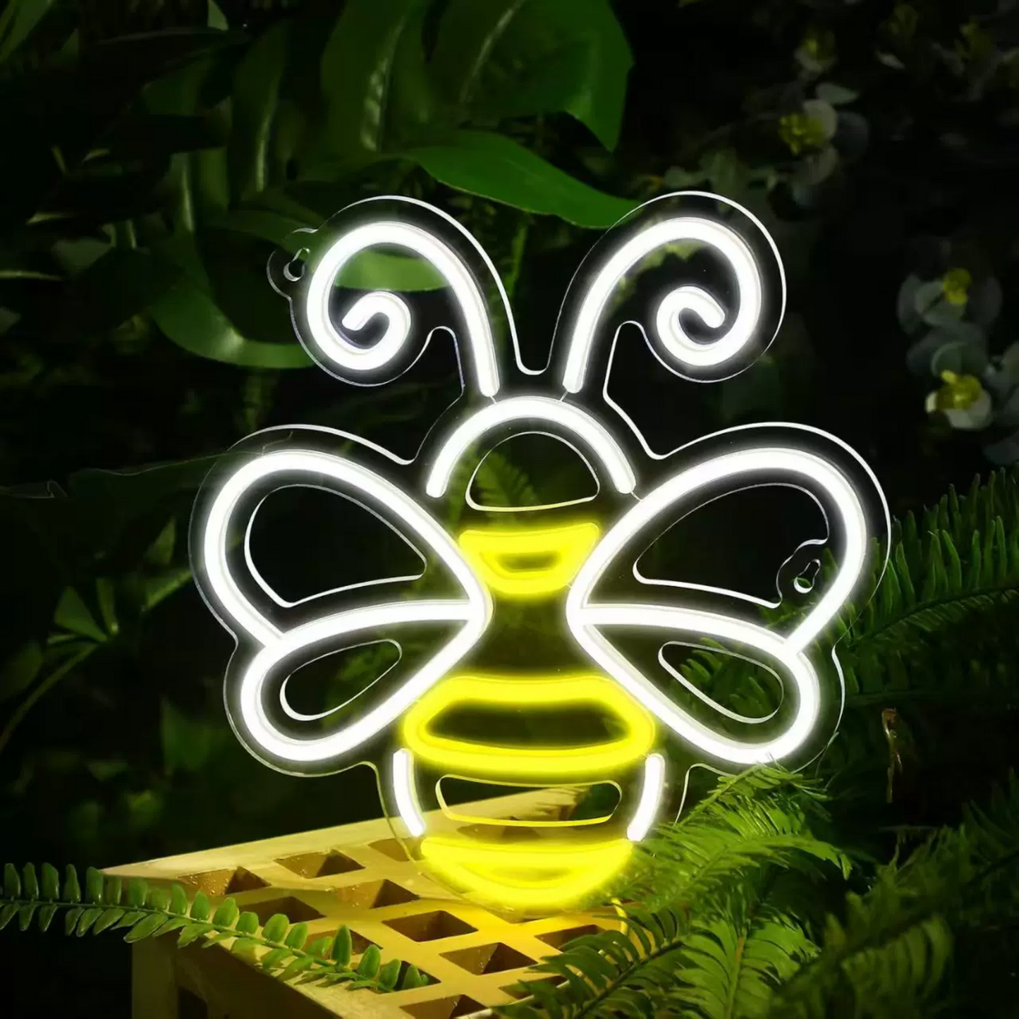 Cute Bee LED Neon Sign for Kids Room, Nursery & Garden Decor
