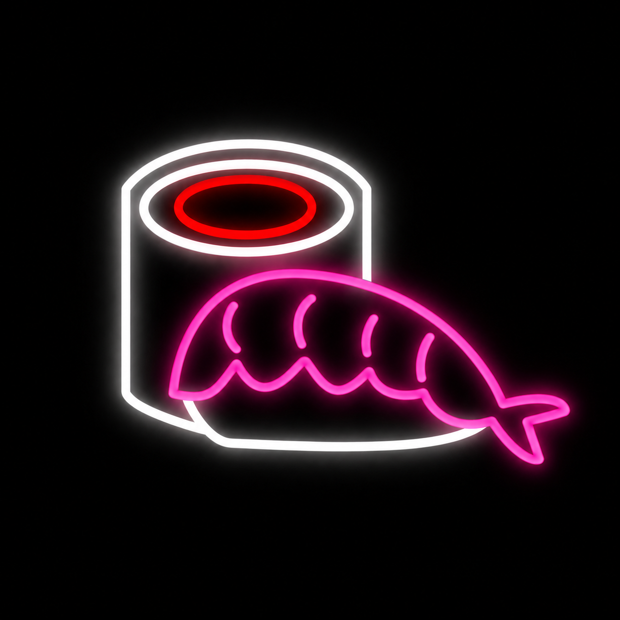 Sushi LED Neon Sign Salmon Sushi Neon Light Wall Decor for Japanese Restaurant Bar Cafe Kitchen