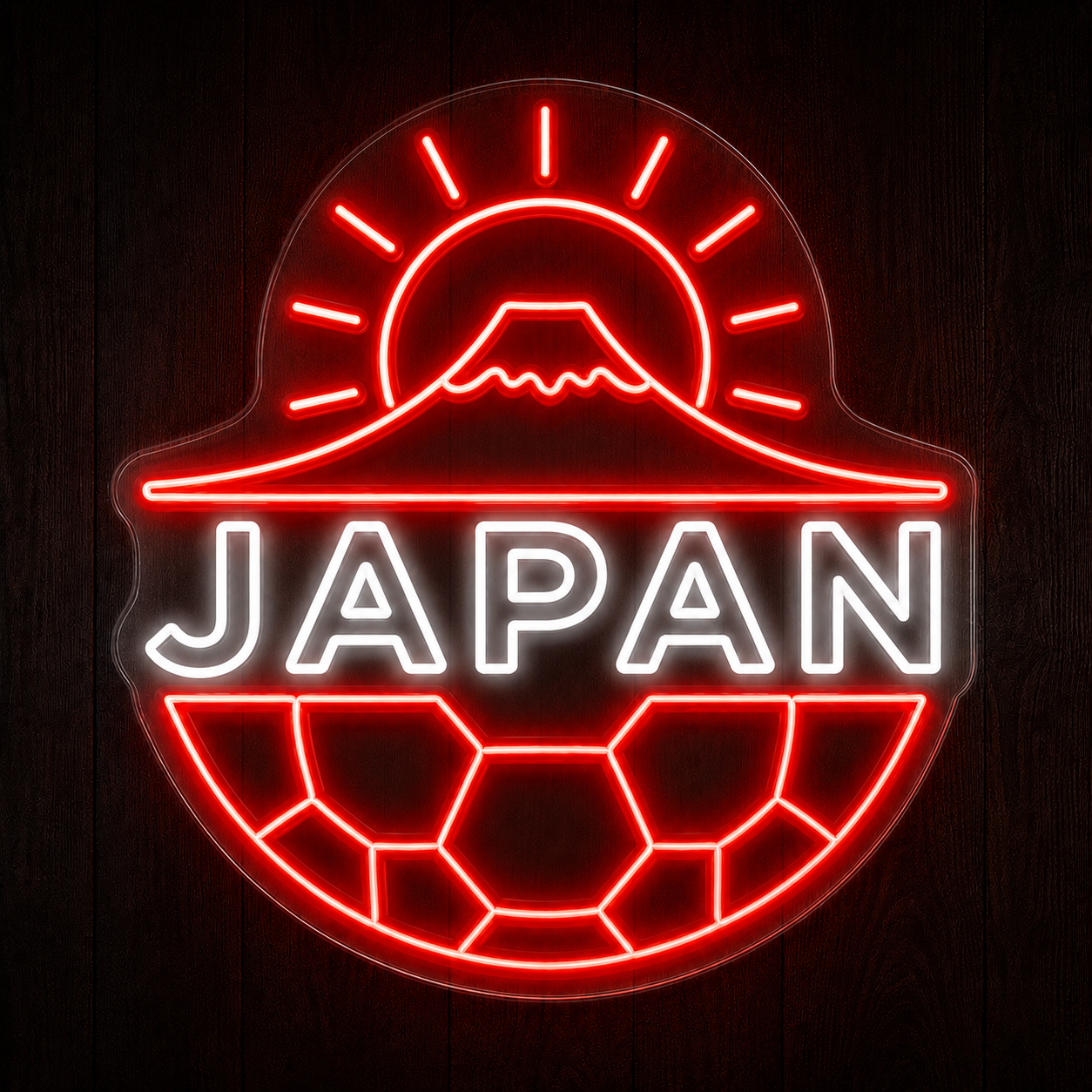 Japan Soccer LED Neon Sign Football Neon Light Wall Decor for Sports Bar Game Room