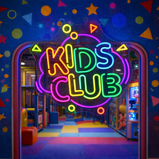 Kids Club LED Neon Sign Colorful Neon Light for Playroom Party Room Wall Decor