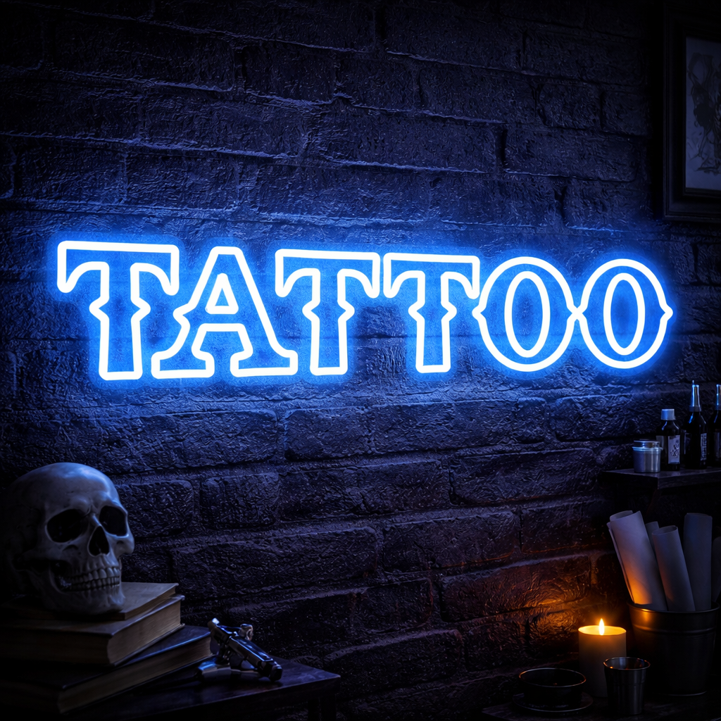 Tattoo LED Neon Sign for Tattoo Shop, Studio & Wall Decor