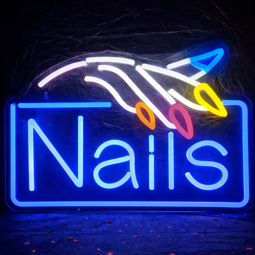 Nails Neon Sign LED Light for Nail Salon Wall Decor