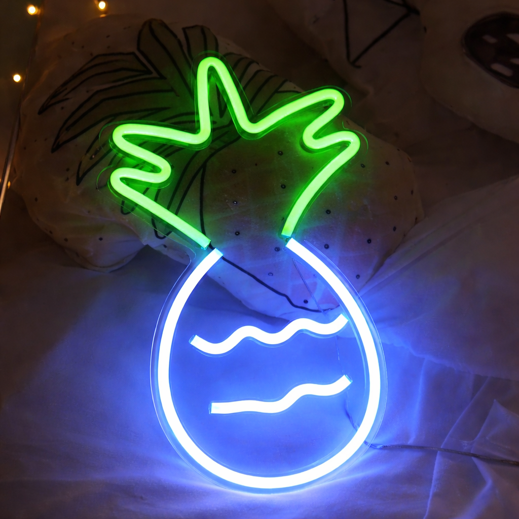 Pineapple LED Neon Sign Tropical Wall Decor for Bedroom Bar Party