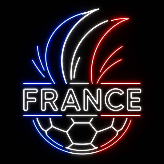 France Tricolor Soccer LED Neon Sign French Football Neon Light Wall Decor for Sports Bar Game Room
