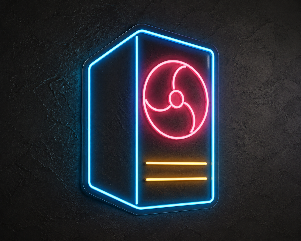 Gaming PC Tower LED Neon Sign for Gaming Setups - design reference