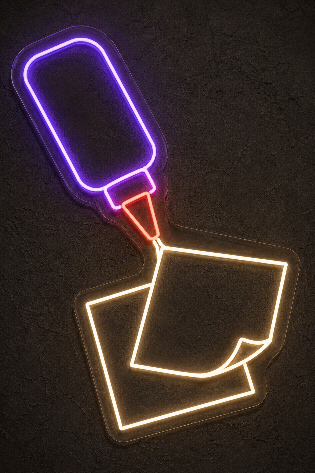 Glue Bottle and Paper LED Neon Sign for Craft Corners - design reference