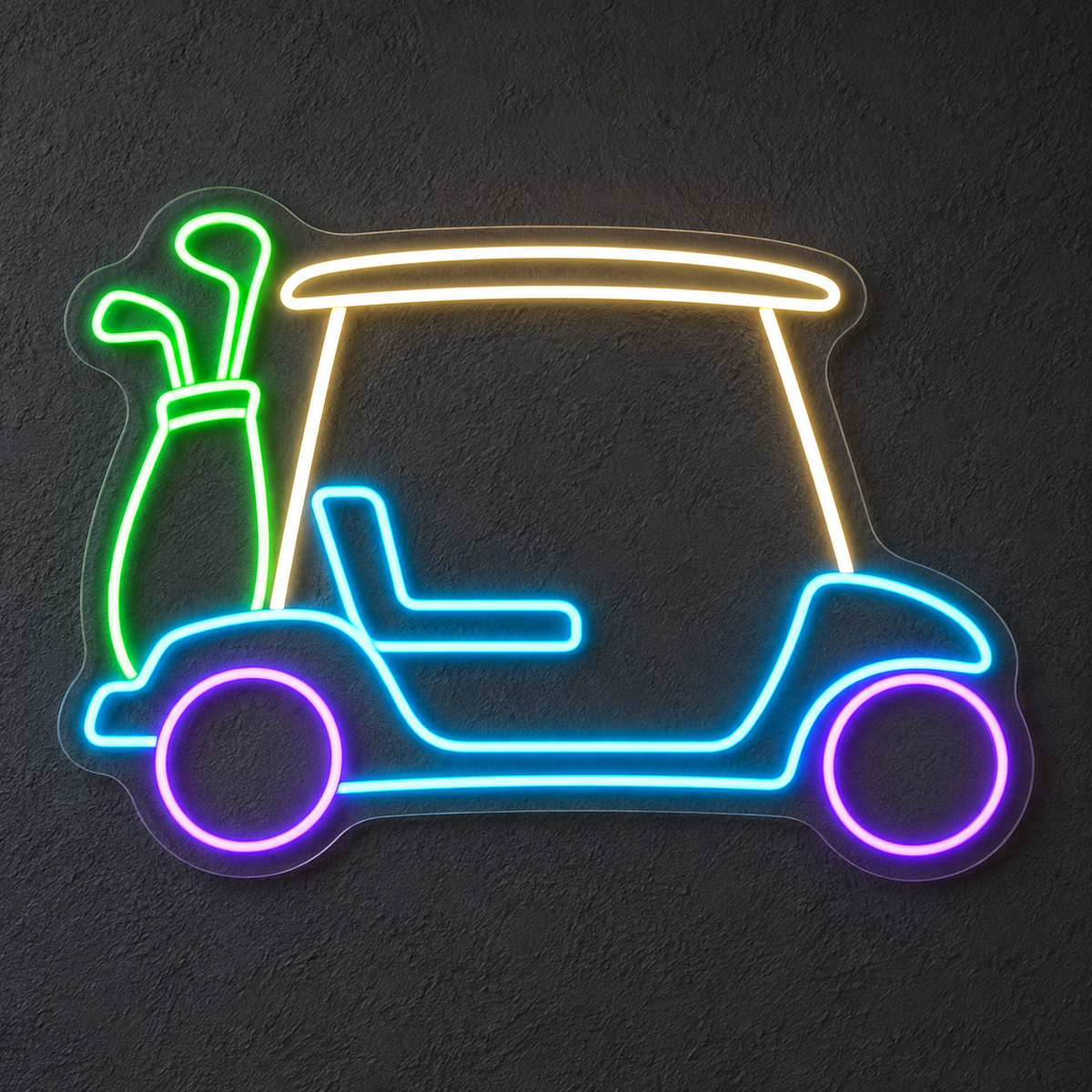 Golf Cart & Club Bag LED Neon Sign for Golf Pro Shops - design reference