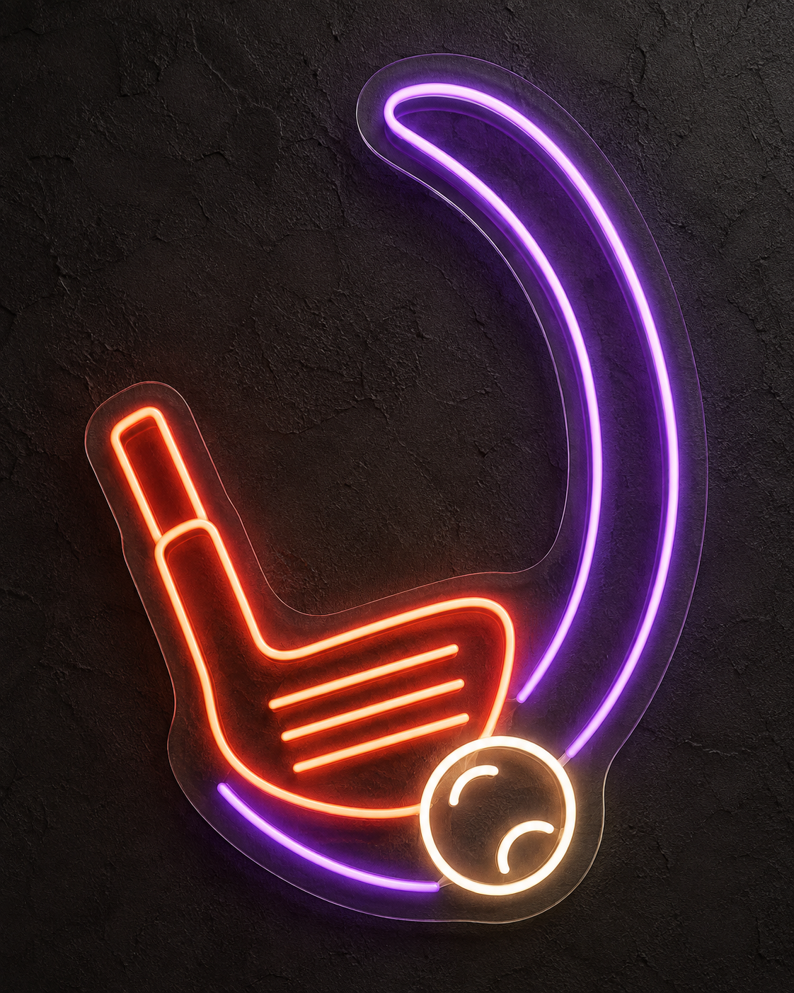Golf Club and Swing Arc LED Neon Sign for Golf Rooms - design reference