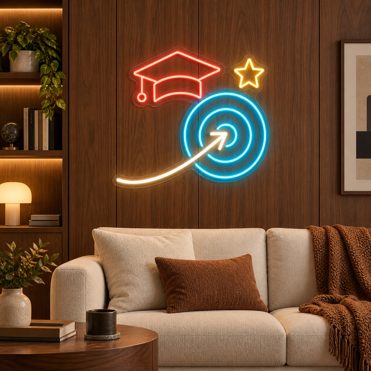 Aim for Graduation LED Neon Sign for Test Prep Centers - interior setting
