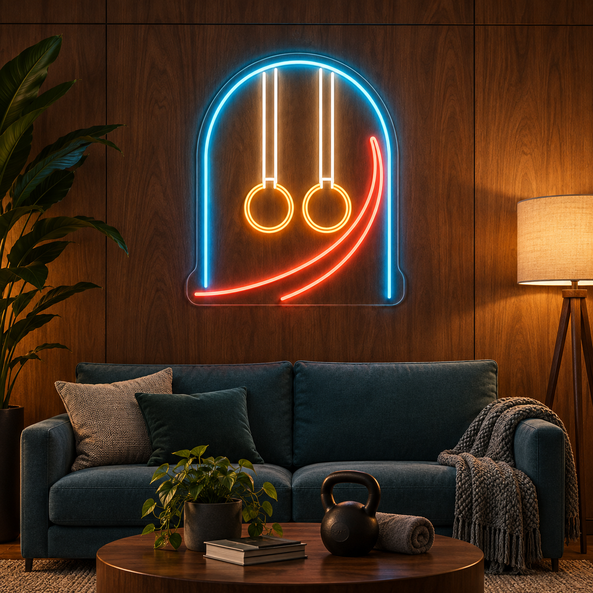 Gymnastics Rings & Arch LED Neon Sign for Gymnastics Schools - interior setting