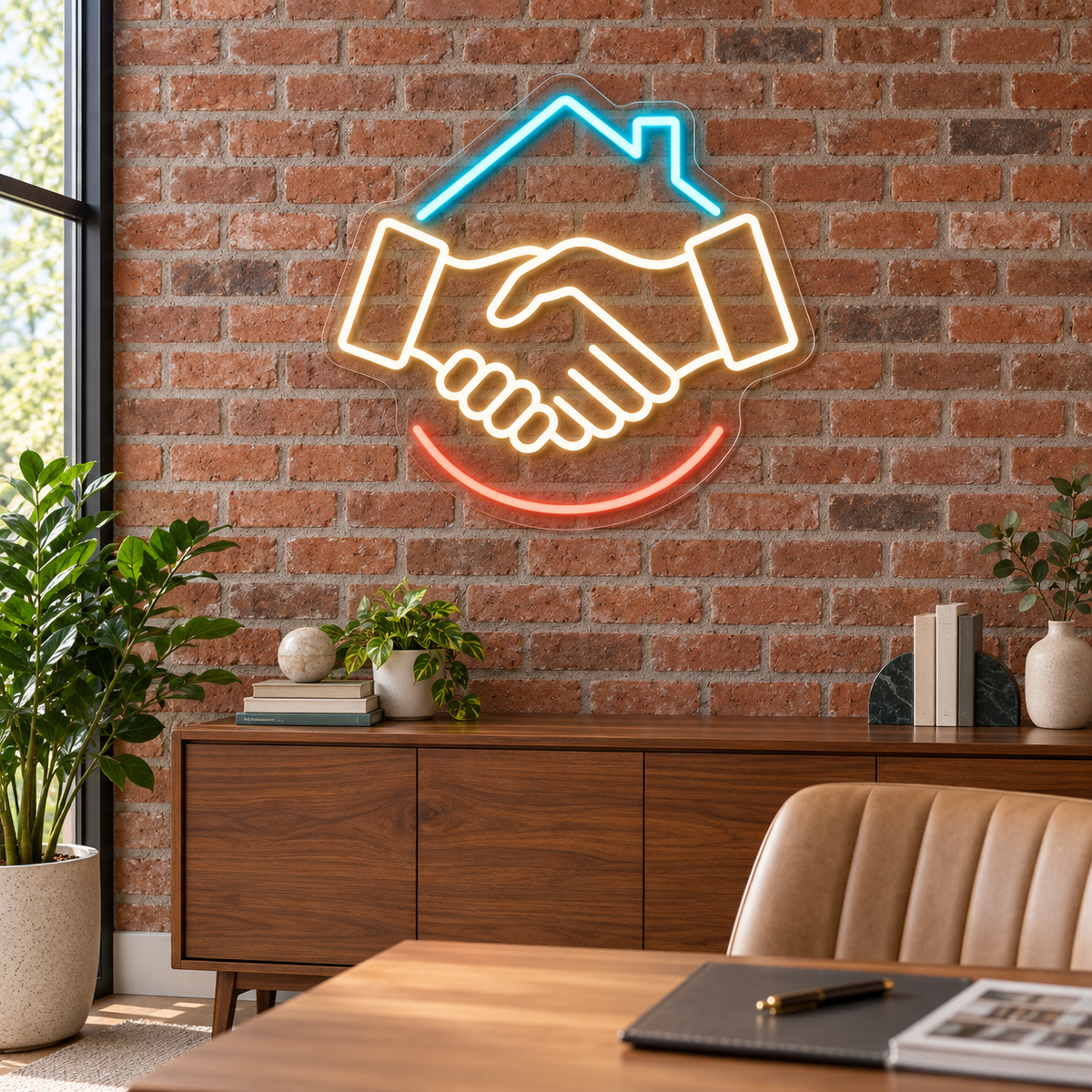 Real Estate Trust LED Neon Sign for Realtor Offices - interior setting