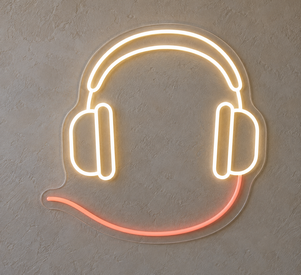 Headphones & Cable LED Neon Sign for Music Production Schools - design reference