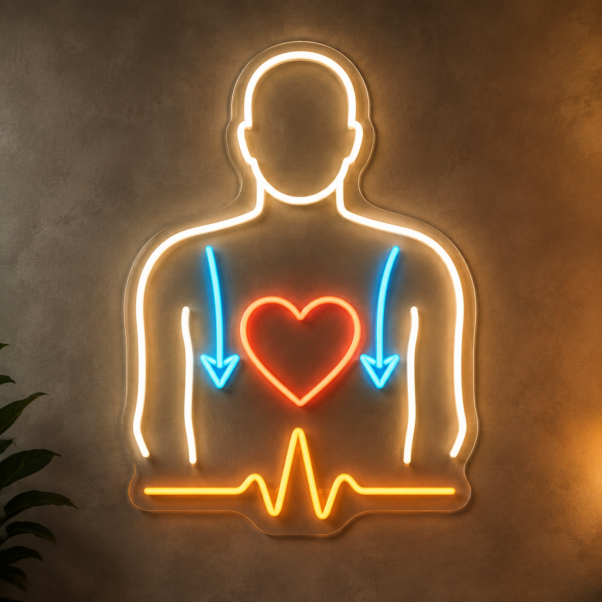 Heart & Pulse LED Neon Sign for CPR Classrooms - design reference