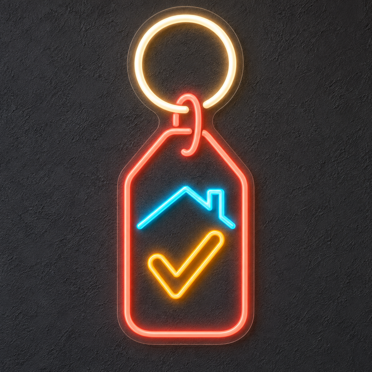House Key Tag & Checkmark LED Neon Sign for Realtor Offices - design reference