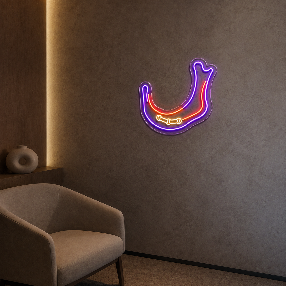 Jawbone LED Neon Sign for Oral Surgery Centers - interior setting