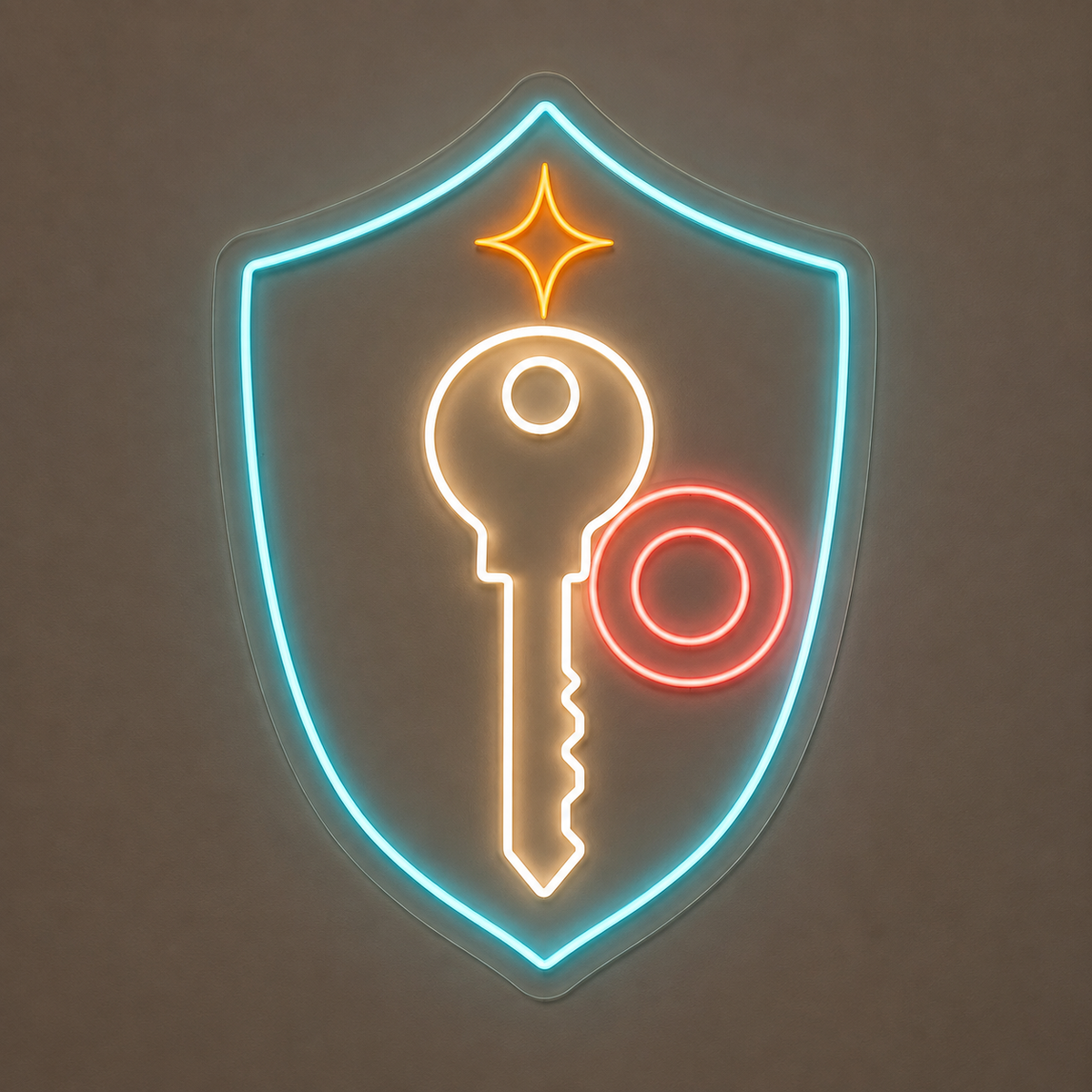 Key & Shield LED Neon Sign for Key Cutting Shops - design reference
