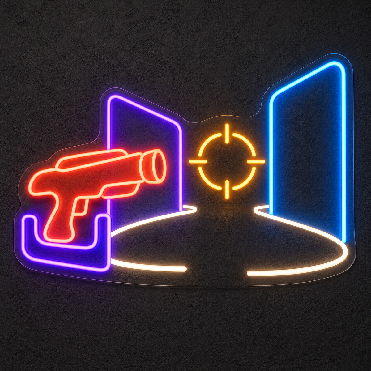 Laser Tag Blaster & Target LED Neon Sign for Laser Tag Arenas - design reference