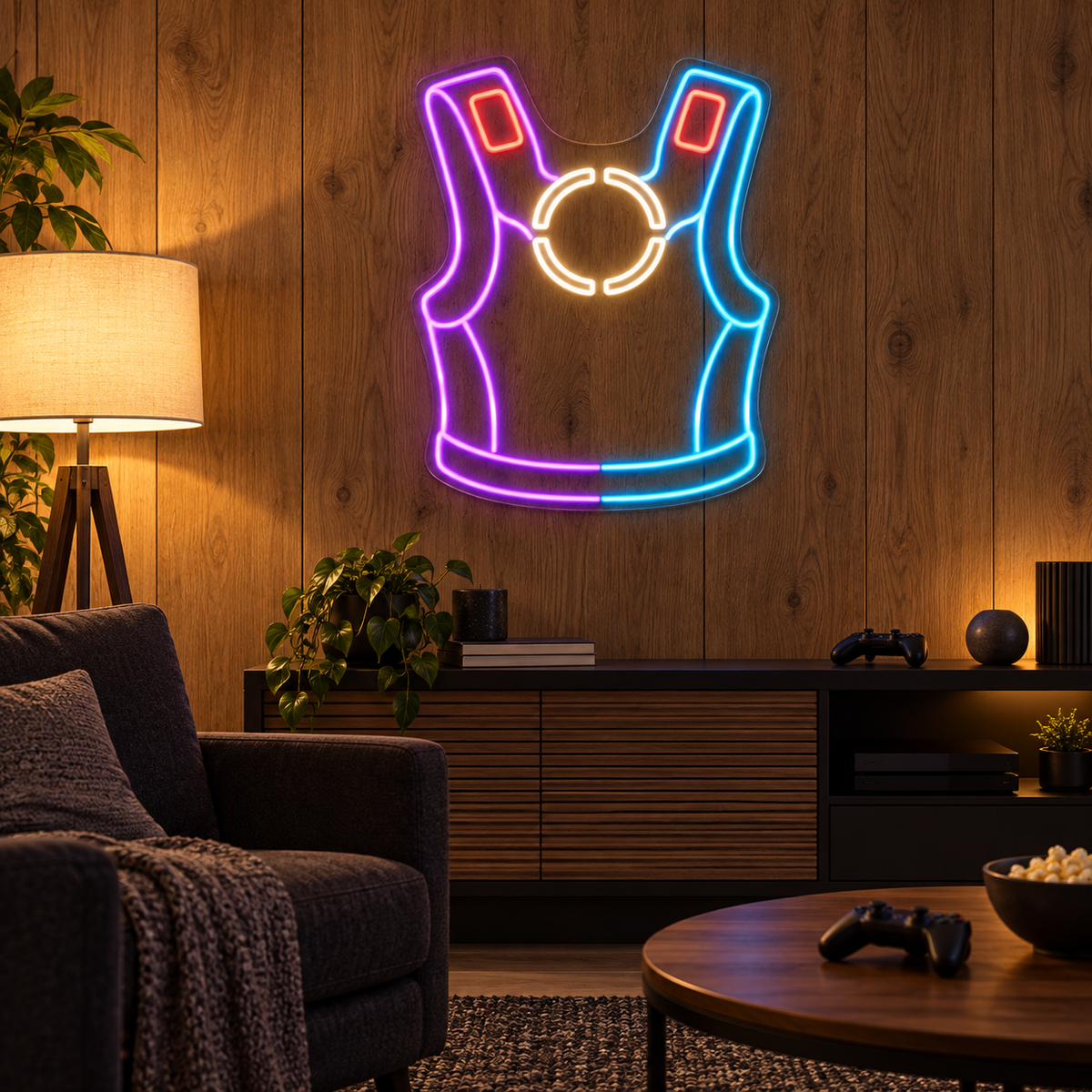 Laser Tag Target Vest LED Neon Sign for Laser Tag Arenas - interior setting