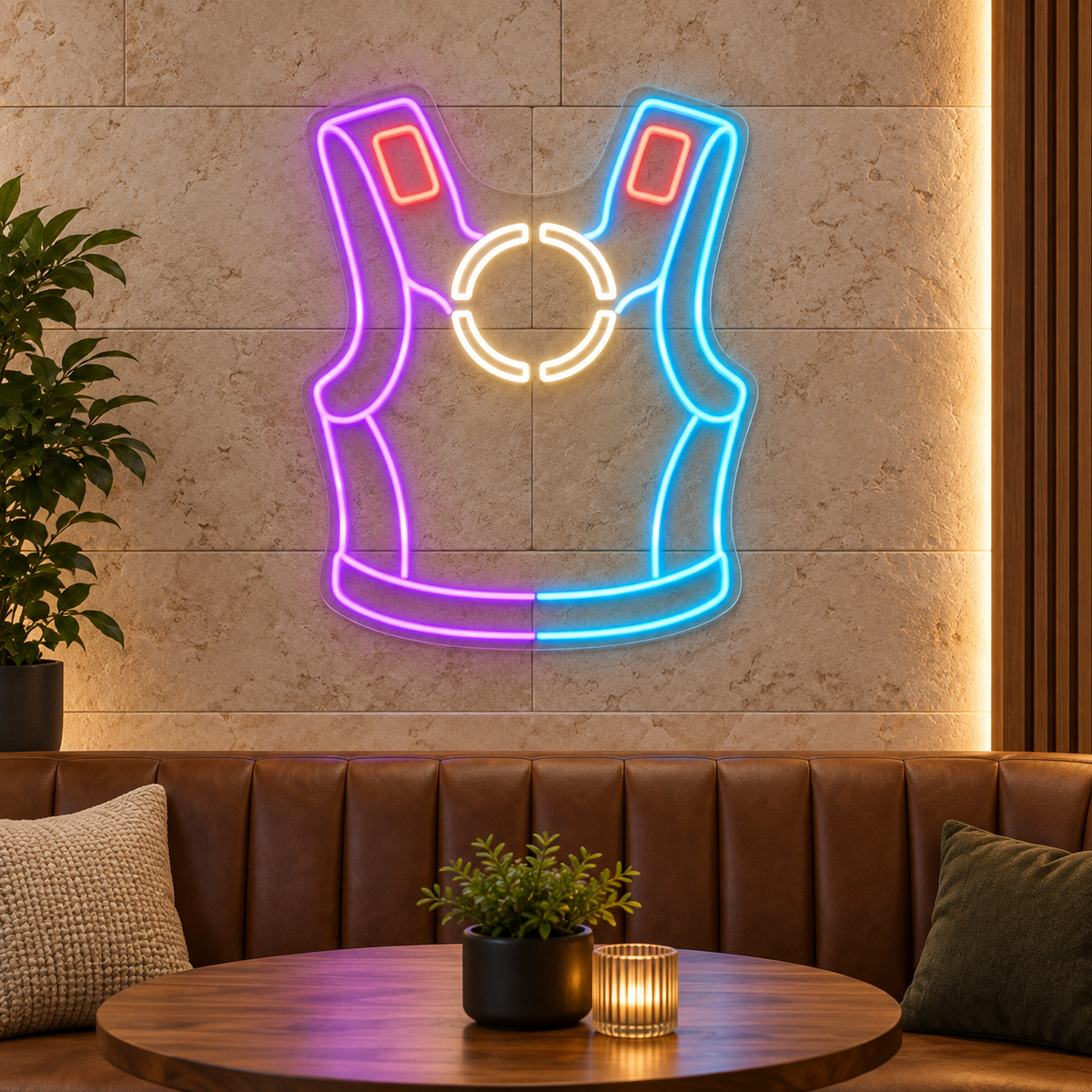 Laser Tag Target Vest LED Neon Sign for Laser Tag Arenas - interior setting