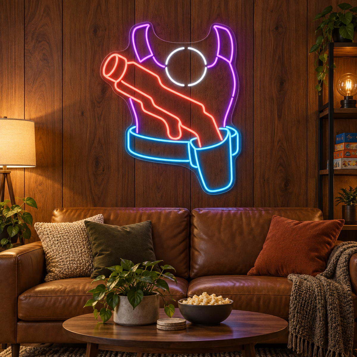 Laser Tag Vest & Blaster LED Neon Sign for Laser Tag Arenas - interior setting