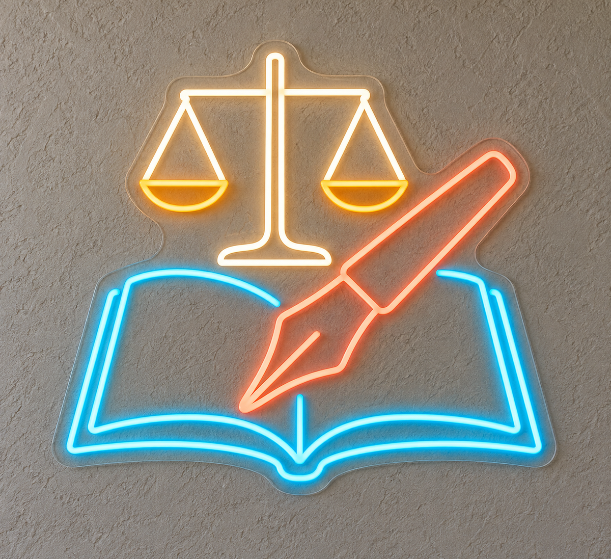 Law Book & Fountain Pen LED Neon Sign for Law Offices - design reference