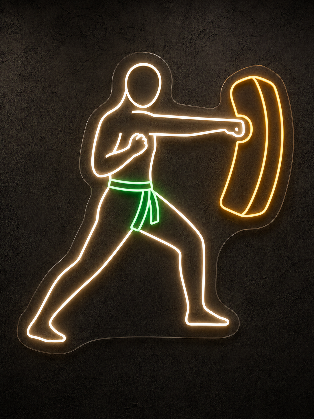Martial Artist and Training Pad LED Neon Sign for Training Rooms - design reference