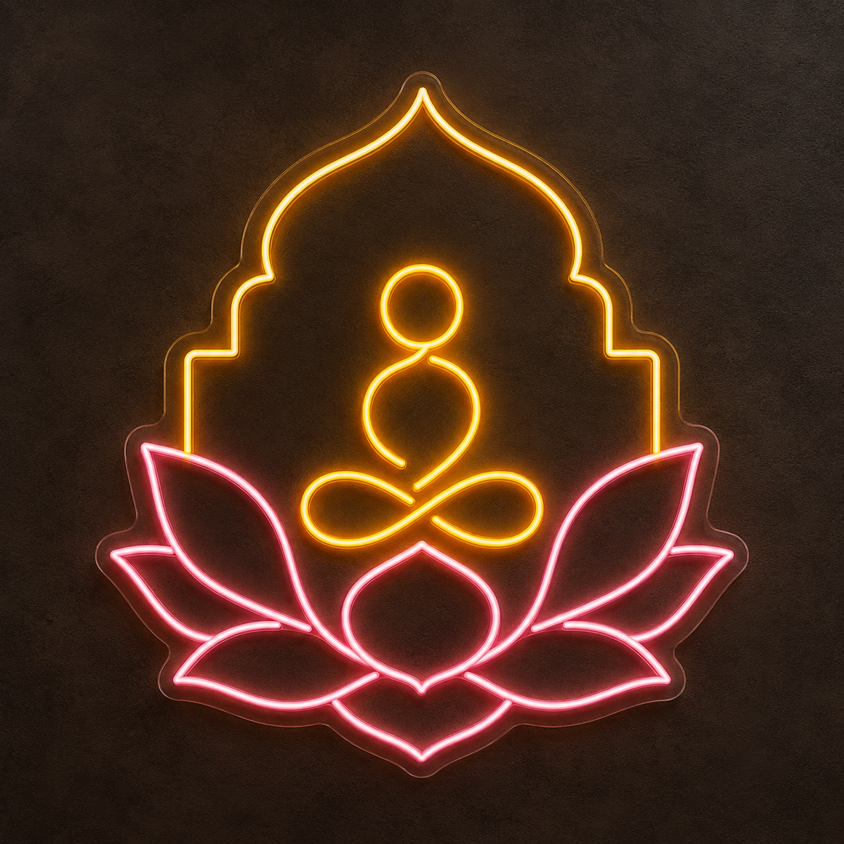 Meditation Figure & Lotus LED Neon Sign for Meditation Centers - design reference
