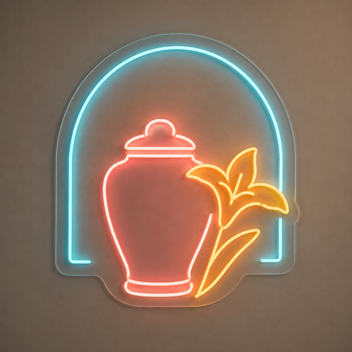 Memorial Urn & Lily LED Neon Sign for Funeral Homes - design reference