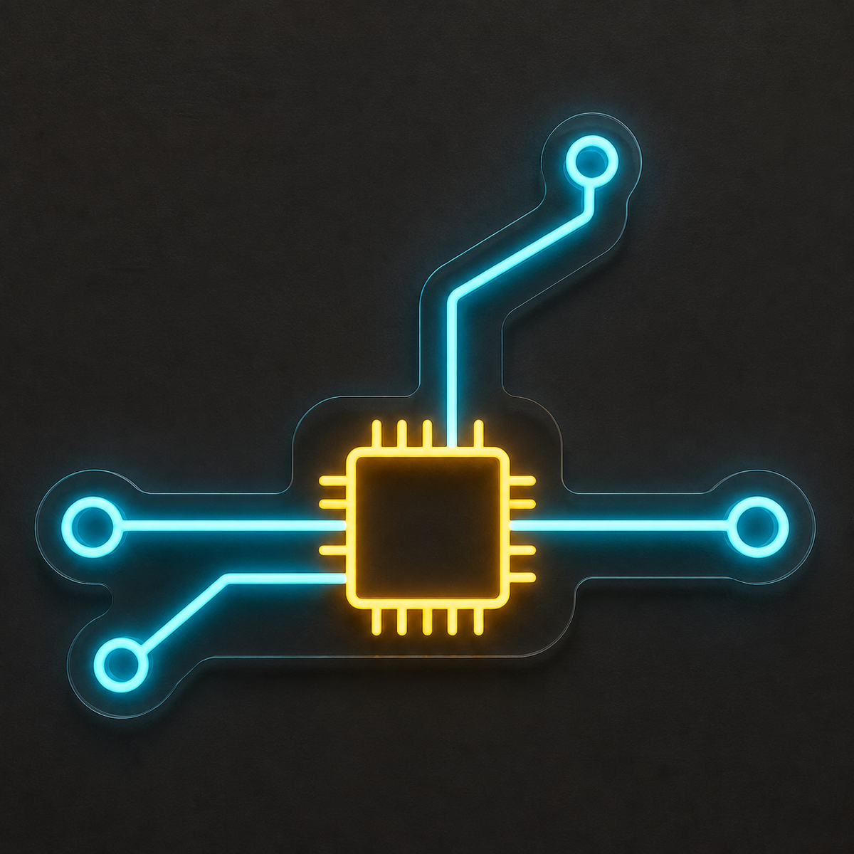 Microchip Circuit LED Neon Sign for Computer Spaces - design reference