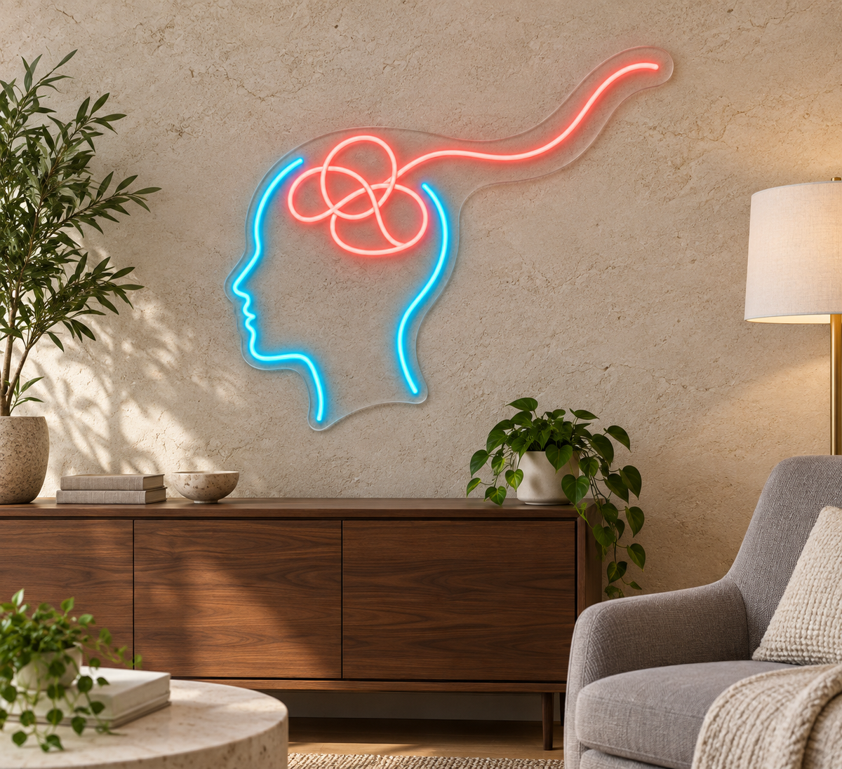 Room for Reflection LED Neon Sign for Counseling Centers - interior setting