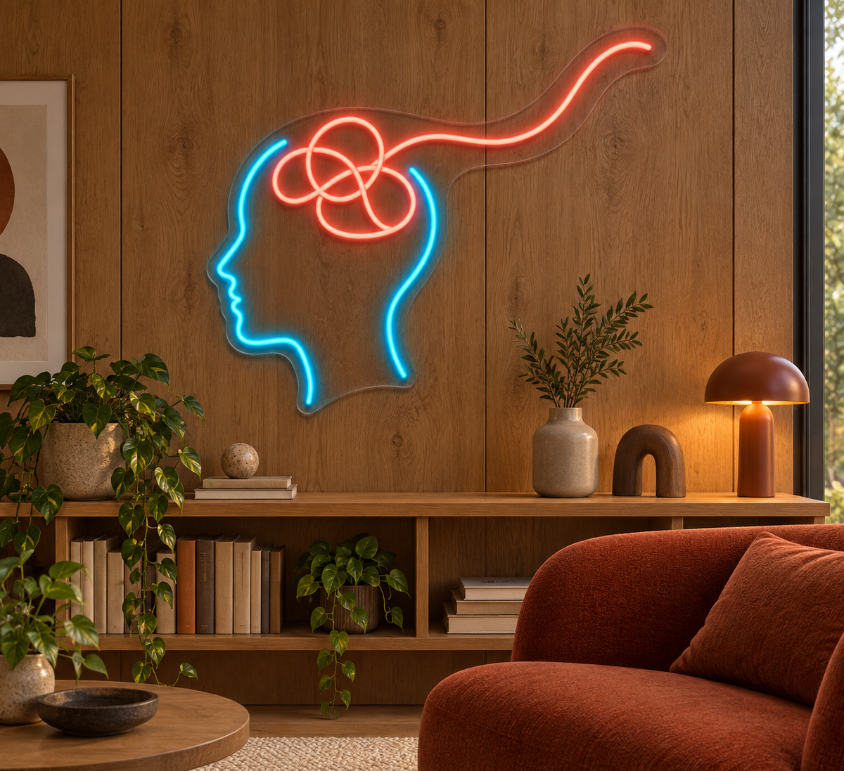 Room for Reflection LED Neon Sign for Counseling Centers - interior setting