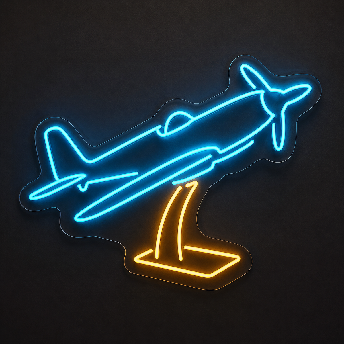 Model Airplane on Stand LED Neon Sign for Model Hobby Rooms - design reference