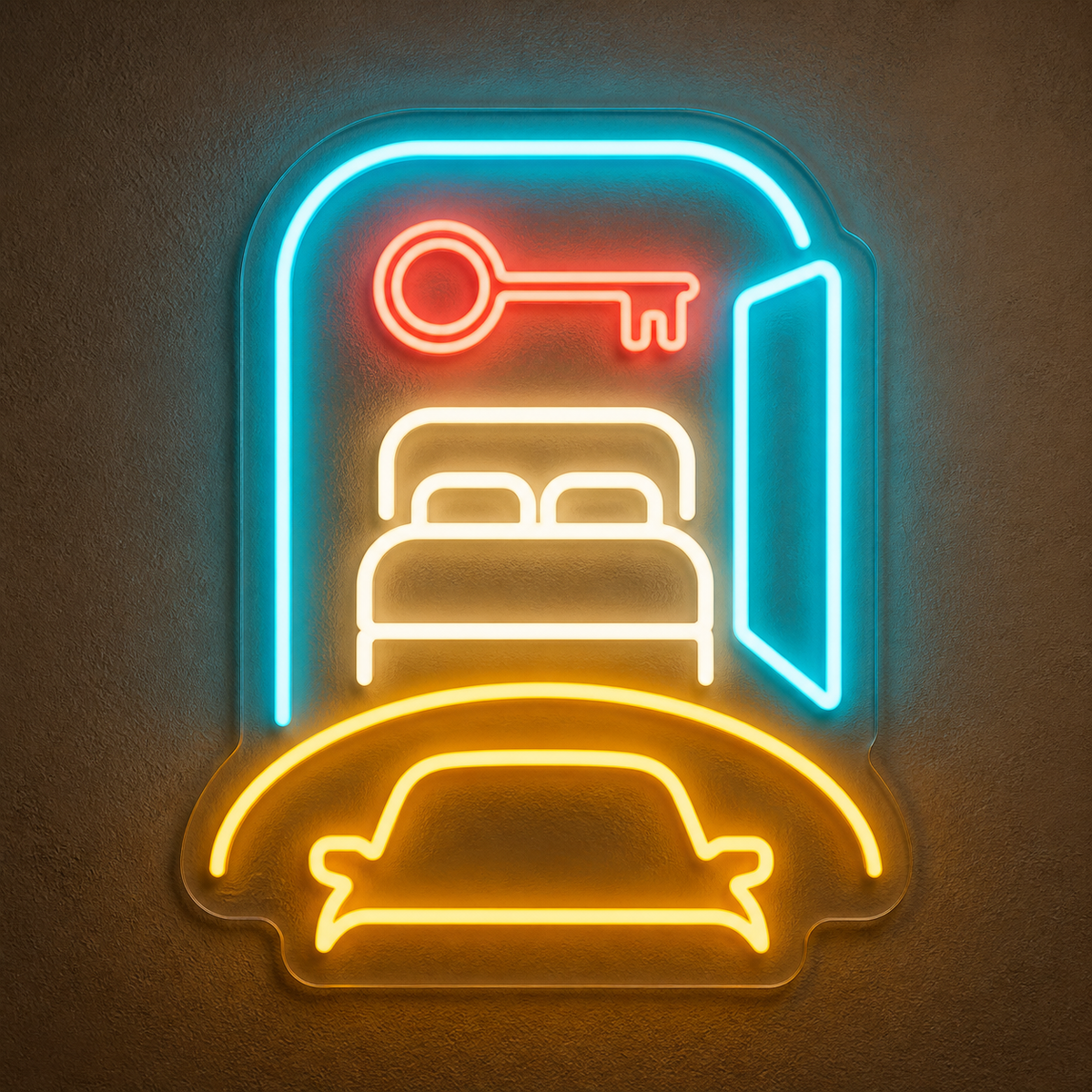 Motel Room & Key LED Neon Sign for Motels - design reference