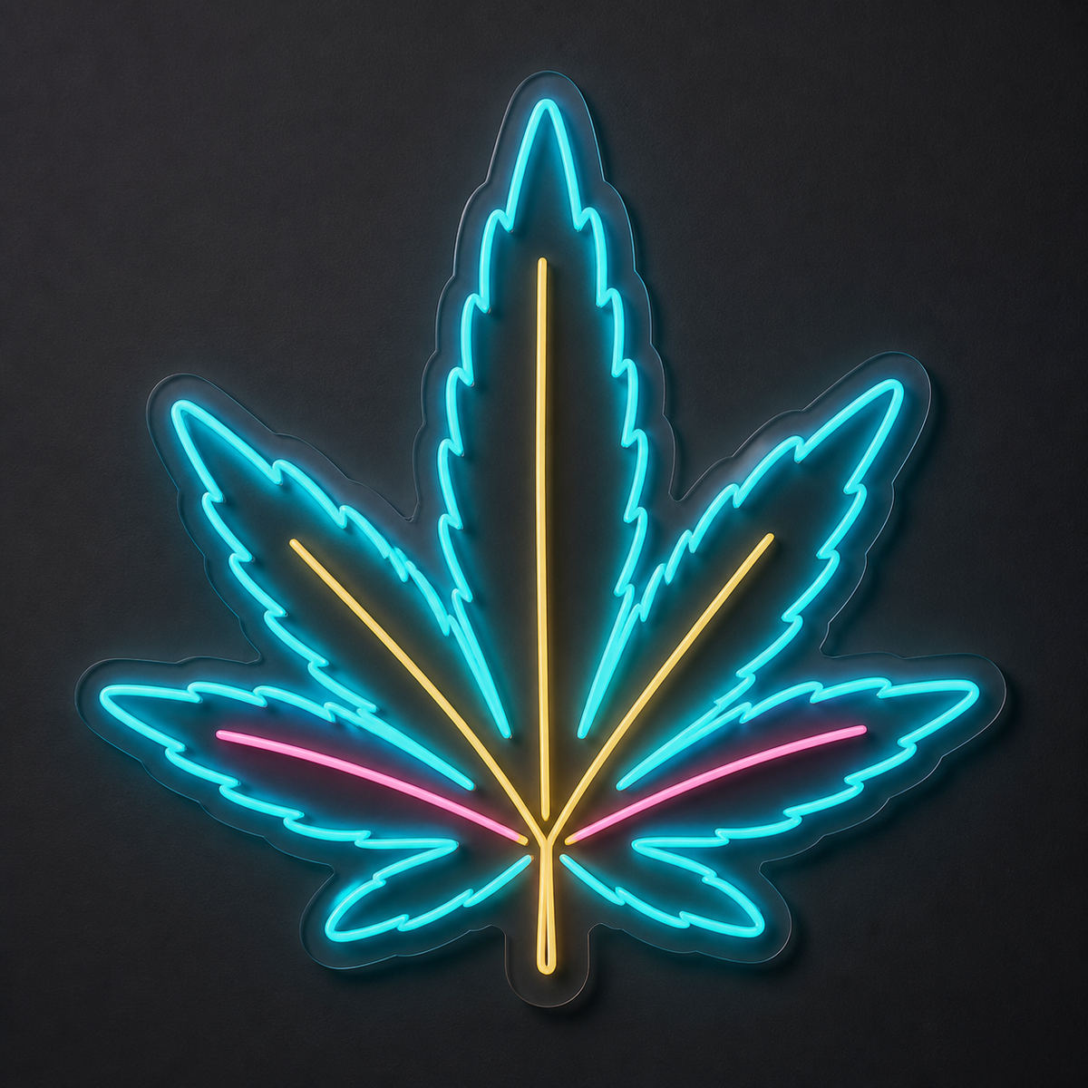 Cannabis Leaf LED Neon Sign for Dispensary Decor - design reference