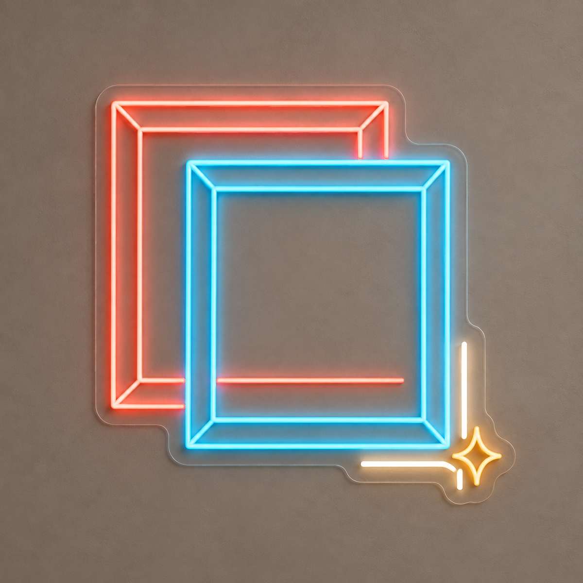 Overlapping Picture Frames & Sparkle LED Neon Sign for Frame Shops - design reference