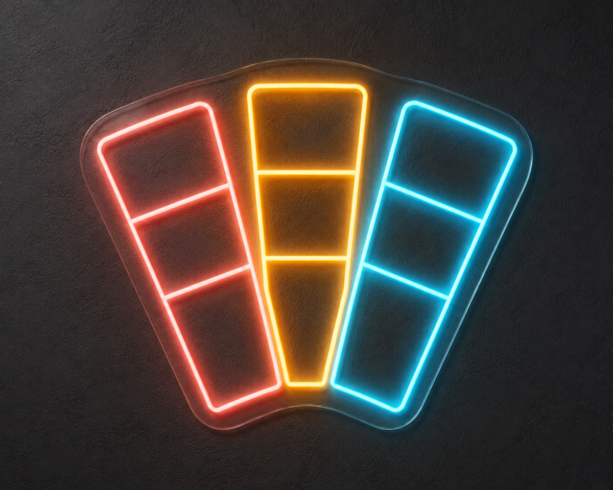 Paint Color Swatches LED Neon Sign for Paint Studios - design reference