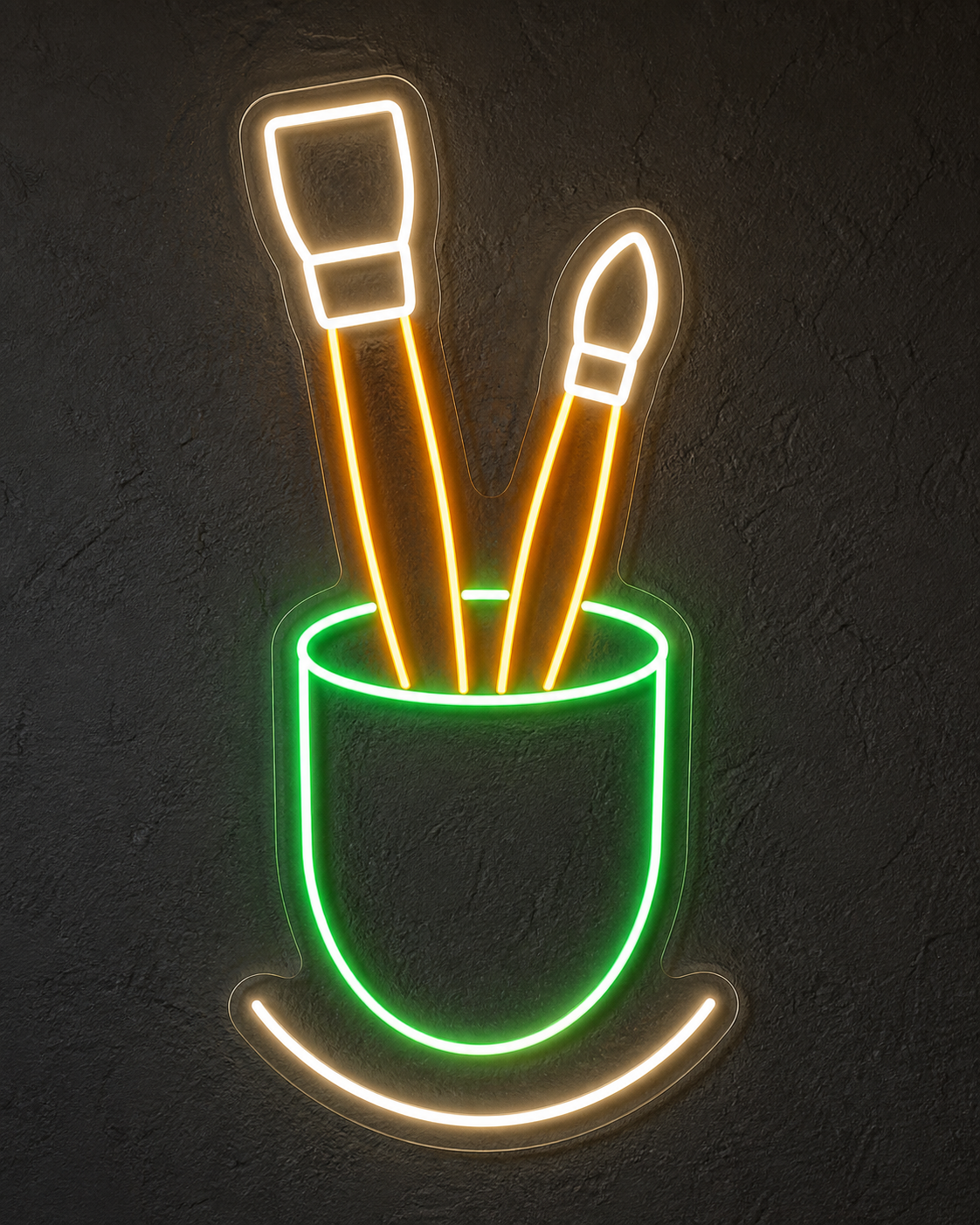Paintbrush Cup LED Neon Sign for Art Supply Shops - design reference