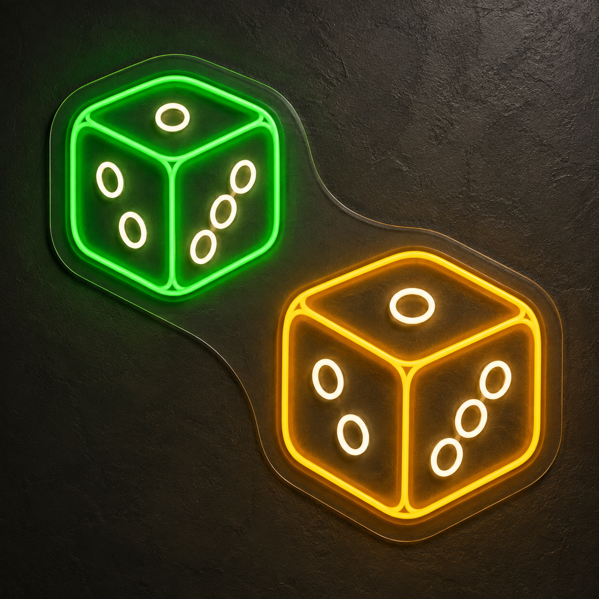 Pair of Dice LED Neon Sign for Game Rooms - design reference