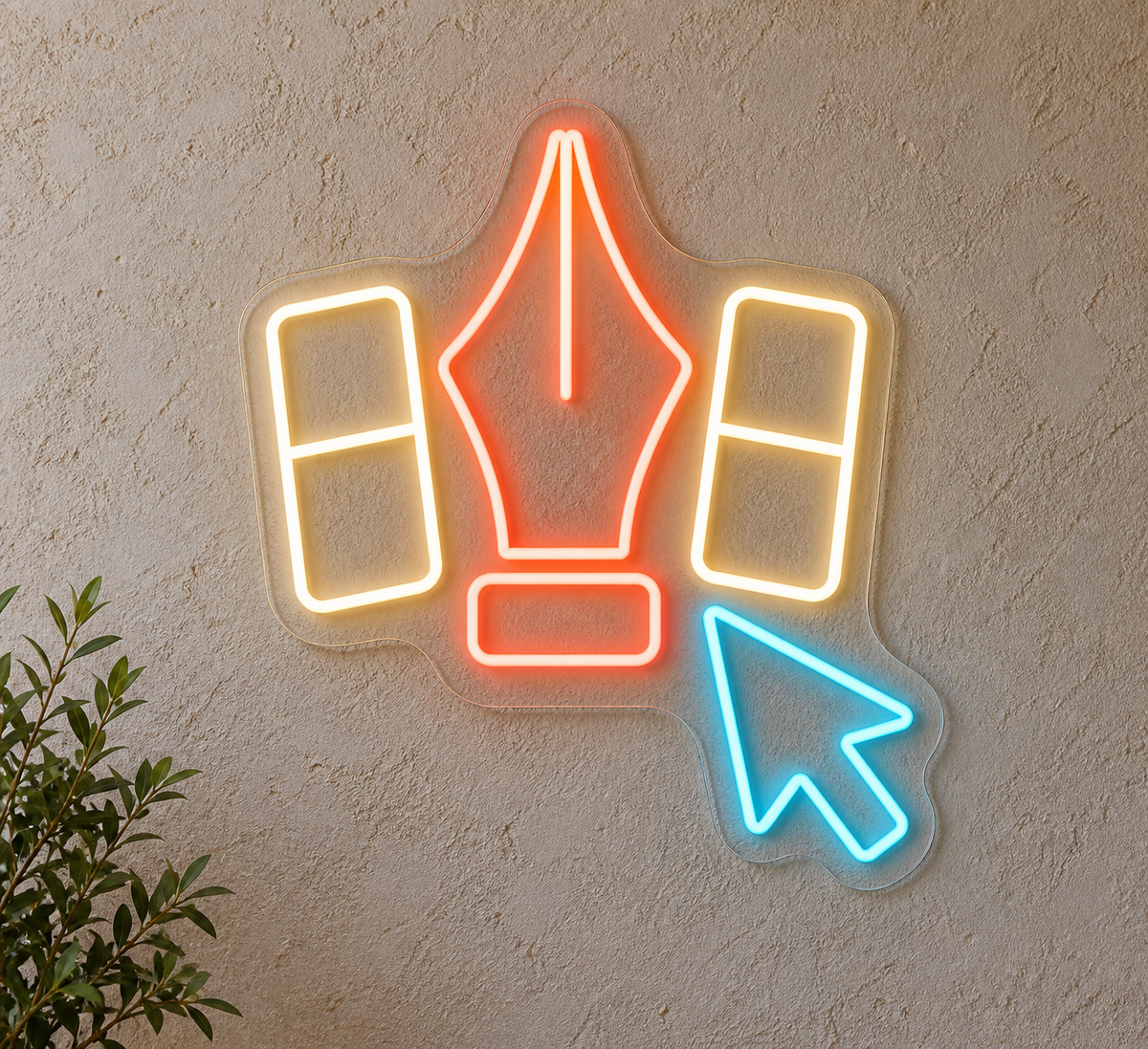 Pen Nib & Cursor LED Neon Sign for Design Studios - design reference