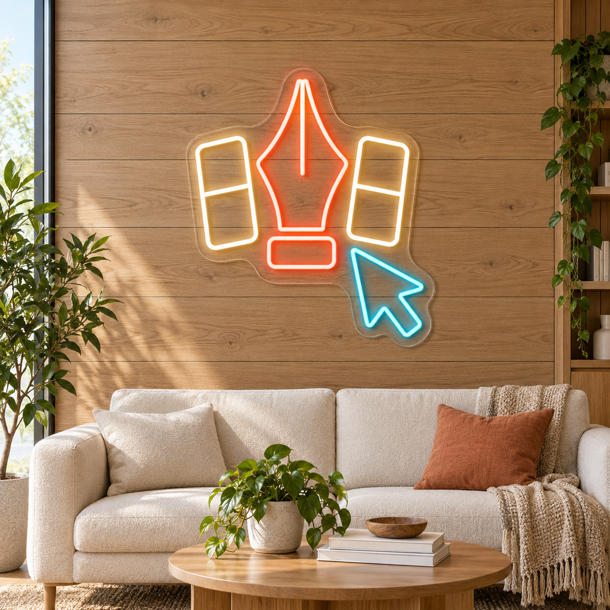 Pen Nib & Cursor LED Neon Sign for Design Studios - interior setting